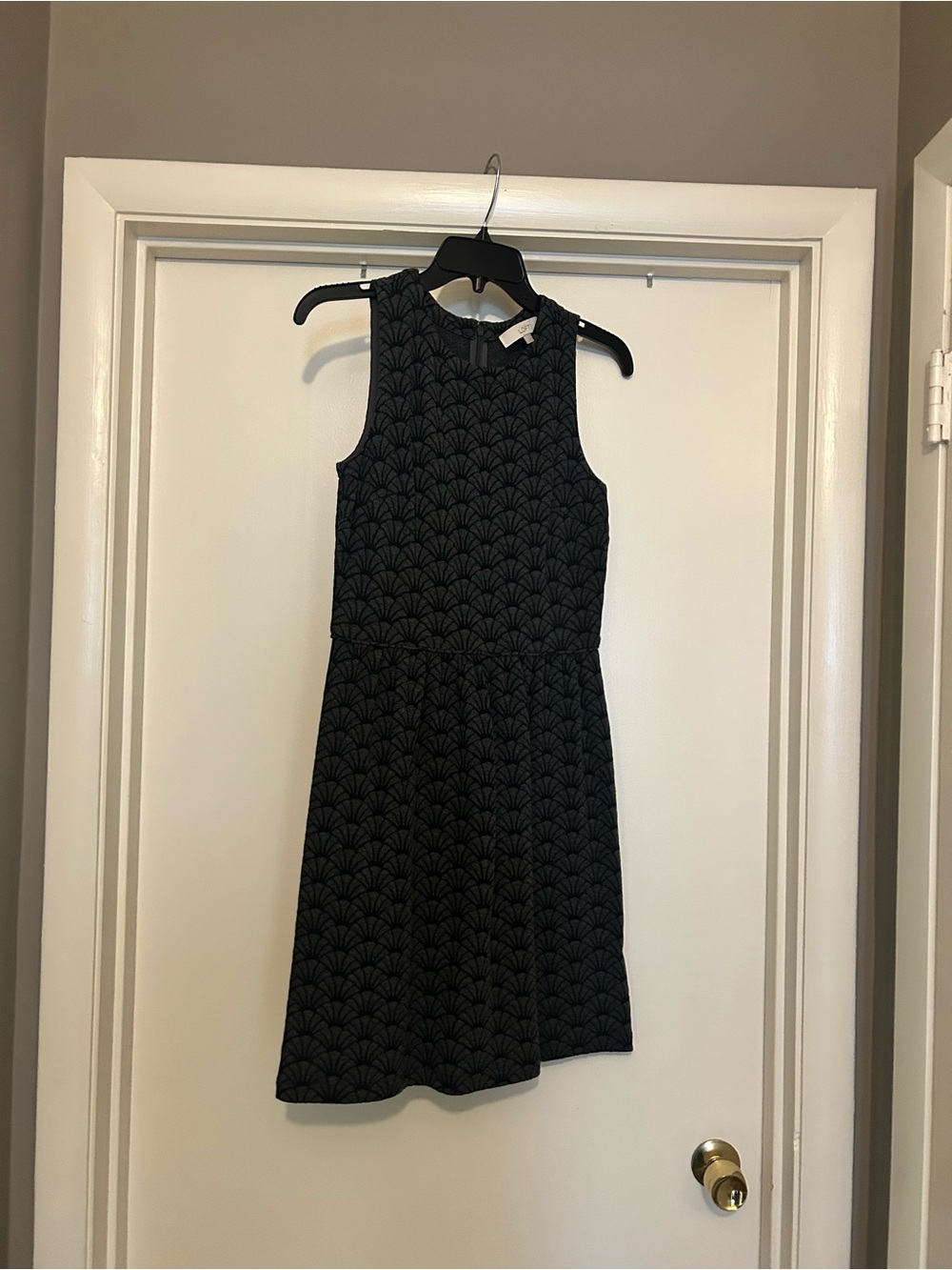 NWOT LOFT Black Patterned Sleeveless Dress